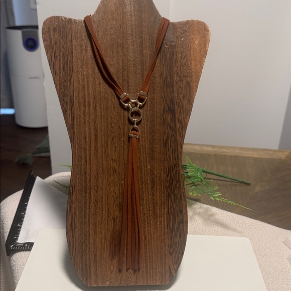 Chico's Brown Faux-Suede Tassel Necklace (BR444) - Picture 3 of 8